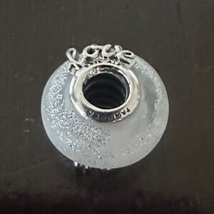 Pandora Silver and White Love Charm